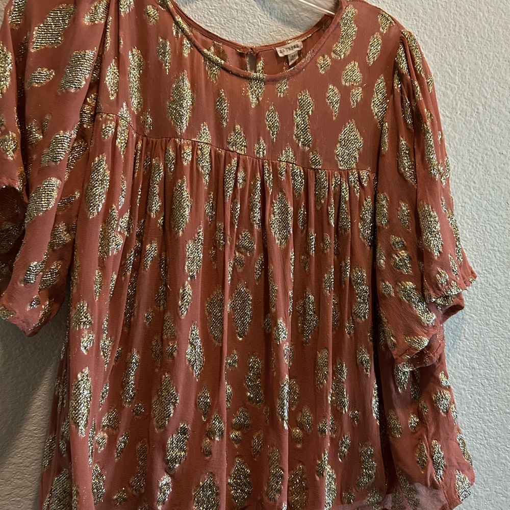 Women's Pink and Gold Top